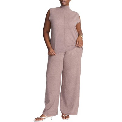 ELOQUII Elements Knit Wide Leg Sweater Pant