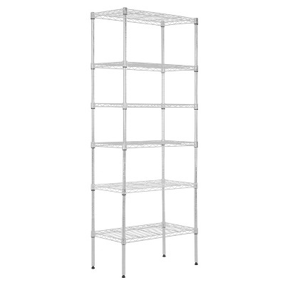 BestMassage 6-Tier Shelving Metal Shelves Unit Garage Shelving Adjustable Standing Shelf Multi-Functional Use for Home Office or Commercial