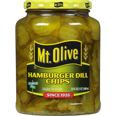 Mt. Olive Hamburger Dill Pickle Chips - 32 fl oz