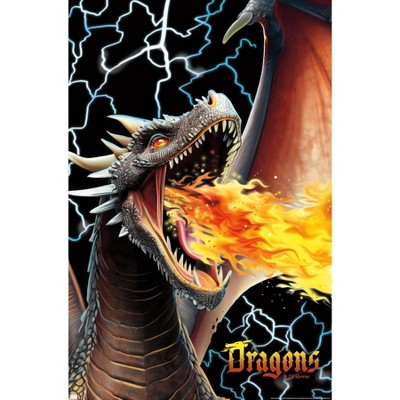 Trends International PD Moreno - Dragon Lightning Unframed Wall Poster Prints