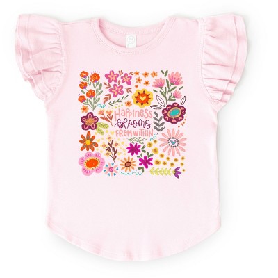 The Juniper Shop Happiness Blooms From Within Flutter Sleeve Tee