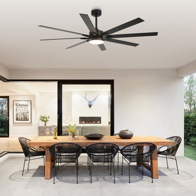 Parrot Uncle 65" Modern LED Windmill Ceiling Fan with Light and Remote-Three Color Temperature