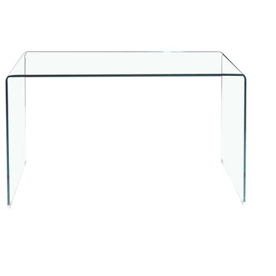 HomeRoots 43" Clear Glass Solid Console Table