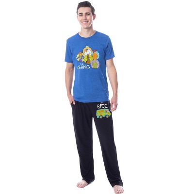 Scooby-Doo Mens' The Gang Ride Mystery Machine Pajama Set Shirt Pants Multicolored