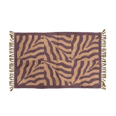 Storied Home Cotton Tufted Print Rug with Fringe