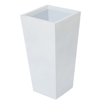 LuxenHome Square Tapered 18.5" H House Planters, Indoor & Outdoor White