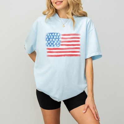Simply Sage Market American Flag Smudged Garment Dyed Tee