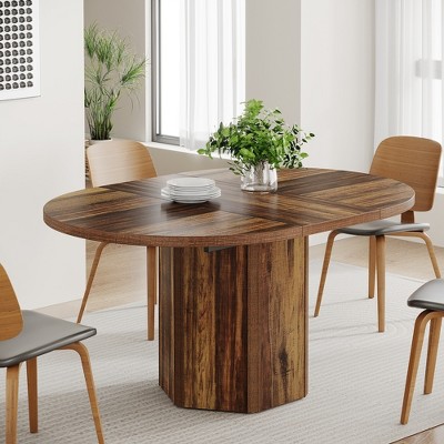Tribesigns 55" Oval Wooden Dining Table, Meeting Table For 6 People