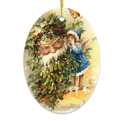 Little Angel and Father Santa Claus Victorian Vintage Christmas Ornament| OrnamentallyYou