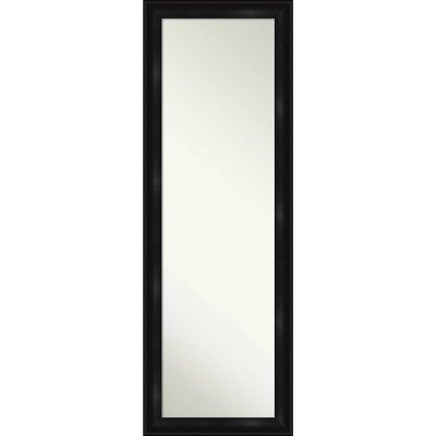 18" x 52" Non-Beveled Grand Black Narrow Full Length on The Door Mirror - Amanti Art: Includes Mounting Hardware, Polystyrene Frame