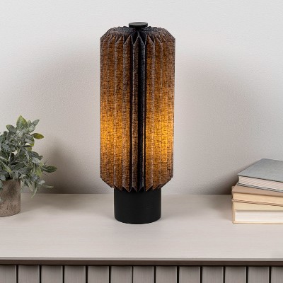 JONATHAN Y Banks Modern Minimalist Paper Pleated Column Accent LED Table Lamp