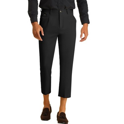 Lars Amadeus Men's Slim Fit Pleated Front Ankle Length Tapered Dress Pants