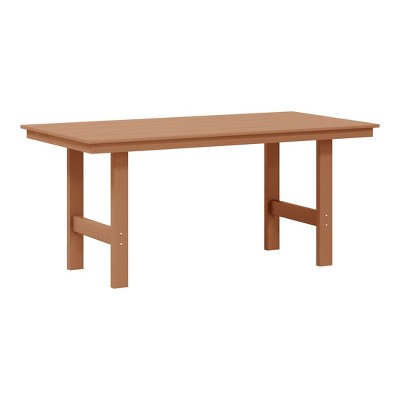 WestinTrends Ashore Outdoor Modern HDPE 66" Wide Rectangle Patio Dining Table for 6