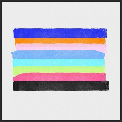 30" x 30" Linear Illusions I by Christine Essue Framed Canvas Wall Art Print - Amanti Art