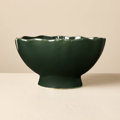 2.8L Stoneware Reactive Glaze Footed Serve Bowl Green - Hearth & Hand™ with Magnolia