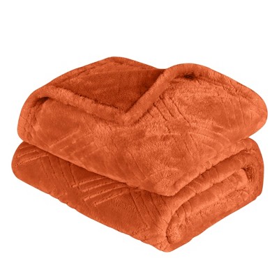 Diamond Flannel Embossed Fleece Blanket by Blue Nile Mills
