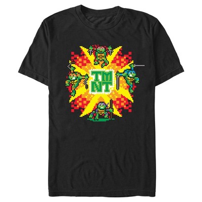 Men's Teenage Mutant Ninja Turtles Retro 8-Bit Explosion Logo T-Shirt