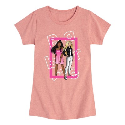 Girls' - Barbie - Dolls Box Logo Fitted Short Sleeve Graphic T-Shirt