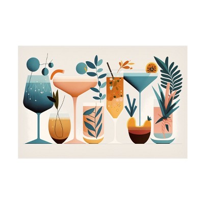 Canvas Wall Art - Ray Heere 'Mid Century Cocktails And Drinks 1' Wall Art for Living Room, Bedroom, or Office Décor by Trademark Fine Art - 32 x 22