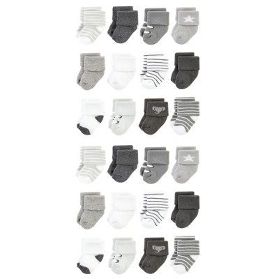 Hudson Baby Cotton Rich Baby Terry Socks 24-Pack