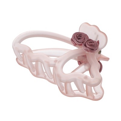 Unique Bargains Women Fashion Butterfly Rose Hair Clip Hairdo Clips Matte 1 Pc
