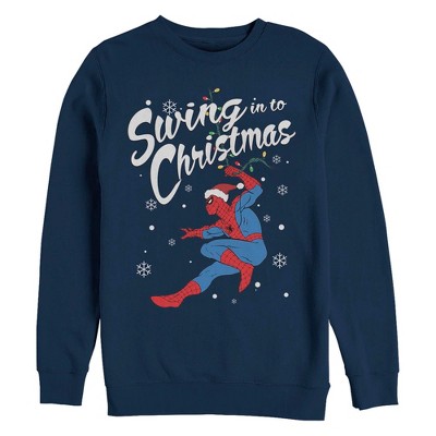 Men's Spider-Man Spider-Man Swinging To Christmas Sweatshirt