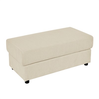 Dexmalle Beige Corduroy Regular Ottoman Footstool