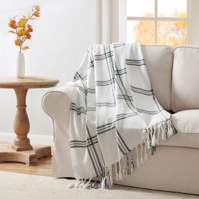Kate Aurora Woodland Plaid Fringed Accent Throw Blanket - 50 in. x 60 in.