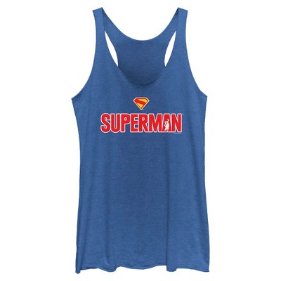 Womens Superman Classic Emblem Racerback Tank
