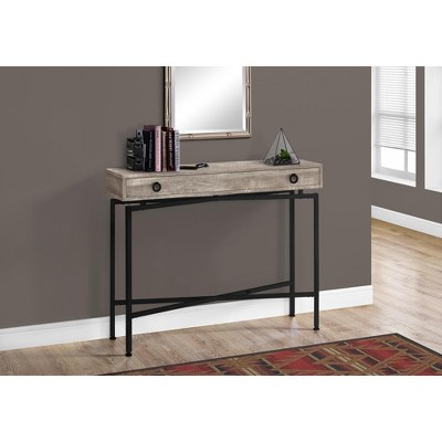 NicBex Narrow Console Table with 1 Large Storage Drawer,Minimalist Entryway Table with Round Black Metal Pulls,Modern Couch Table for Living Room