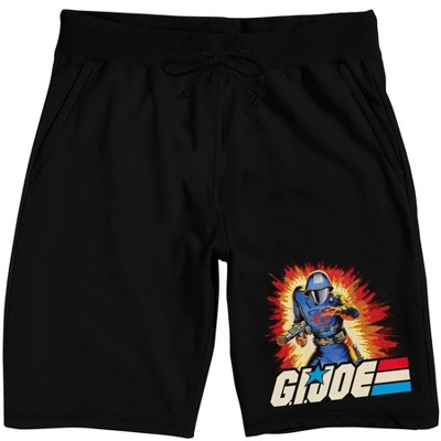 G.I. Joe Soldier Burst Background Men's Black Sleep Pajama Shorts