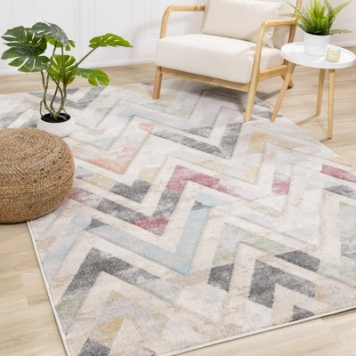 Rug Branch Chevron Geometric Distressed Indoor Area Rug
