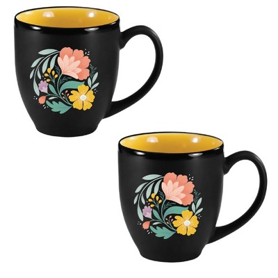 Courtside Market Floral Study I 16 oz Bistro Mug 2 Piece Set