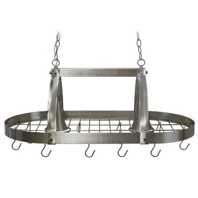 Elegant Designs 2-Light Kitchen Pot Rack with Downlights