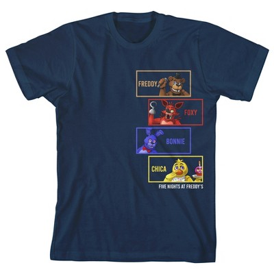 Five Nights At Freddy's Boxed Characters Boy's Navy T-shirt