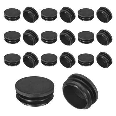 Unique Bargains Round Plastic Hole Plugs Patio Chairs Fences Metal Tubing Leg Cap Black