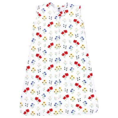 Hudson Baby Infant Girl Cotton Sleeveless Wearable Sleeping Bag, Sack, Blanket, Wildflower