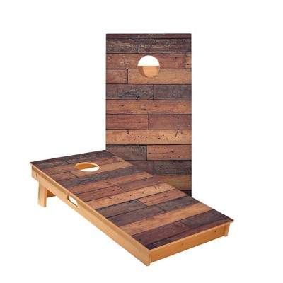 Skips Garage Horizontal Rustic Wood Cornhole Boards - ACA Star Series