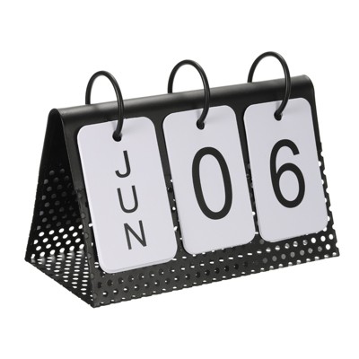 Unique Bargains Vintage Wood Desk Flip Calendar 1 Pc