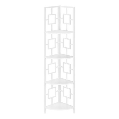 61.5" 4 Shelf Mix Material Corner Etagere Bookcase - EveryRoom