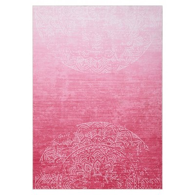Vintage Distressed Floral Print Machine Washable Area Rug, Soft Non Slip Throw Carpet for Home Office