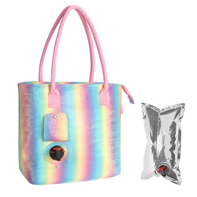 Tirrinia Wine Purse Tote Bag with Hidden Dispenser, Insulated Large Wine Carrier Set with Wine Bladder – Perfect Wine Gift