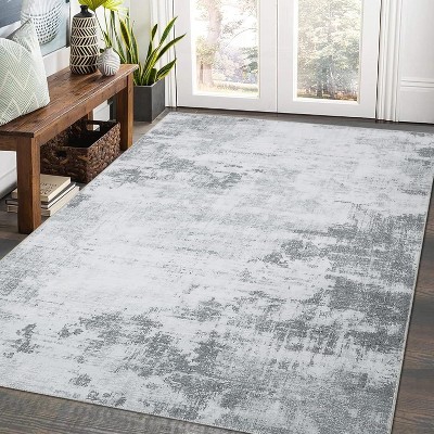 Acekool Washable Area Rug, Modern Abstract Non-Slip Stain Resistant Accent Carpet for Living Room Bedroom, Easy Care