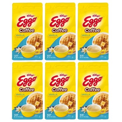Eggo Vanilla Waffle  Flavored Ground Coffee, Fair Trade Cert. 10 Oz Bag, 6 pk