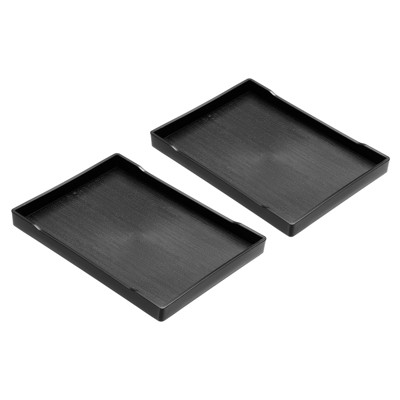 Unique Bargains Plastic Reusable Rectangle Serving Tray 2 Pcs