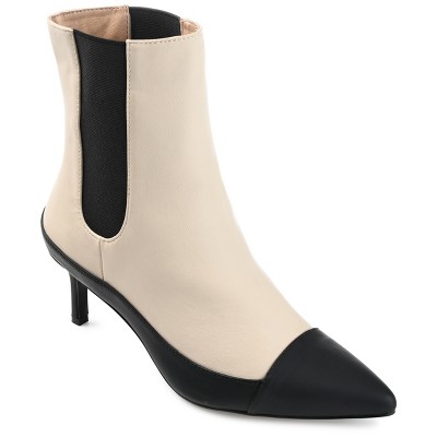 Journee Collection Womens Eleece Tru Comfort Foam Pull On Stiletto Booties Beige 6