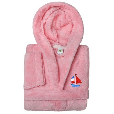 Linum Kids 100% Polyester SUPER PLUSH Double Brushed Hooded Bathrobe - TURTLE , KIDS65-DESIGN