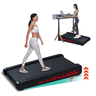 SEVOBAL Walking Pad Running 2.55HP Cushioned Belt 7° Incline Portable Treadmill Spacious Surface Under Desk Home Gym Office, Red, 38"*20.9"*6.5"
