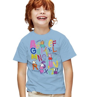 Boys' Short Sleeve Peppa Pig Alphabet Friends T-Shirt