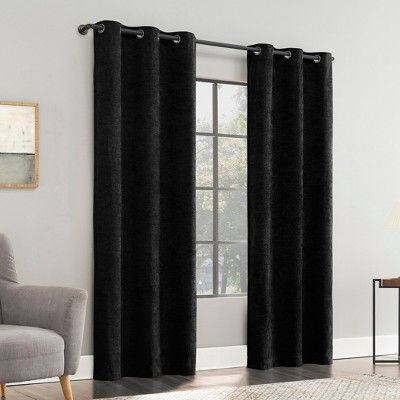 Sun Zero Isidora Velvet Magnetic Closure 100% Blackout Grommet Curtain Panel Indigo